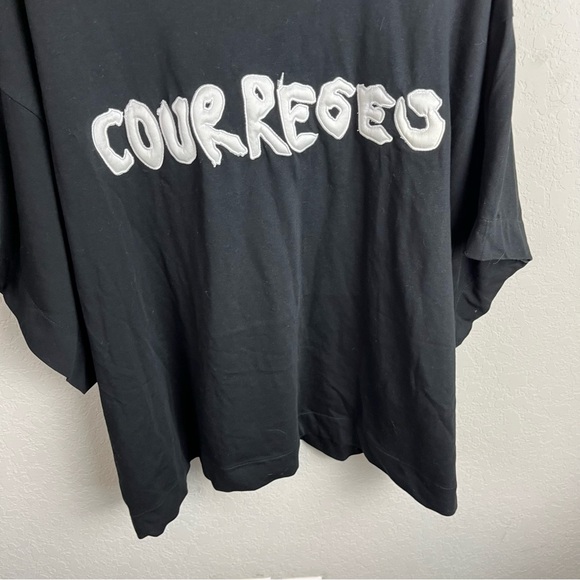 Courreges T Shirt Crew Neck Graphic Oversized Shirt Top - Picture 5 of 12